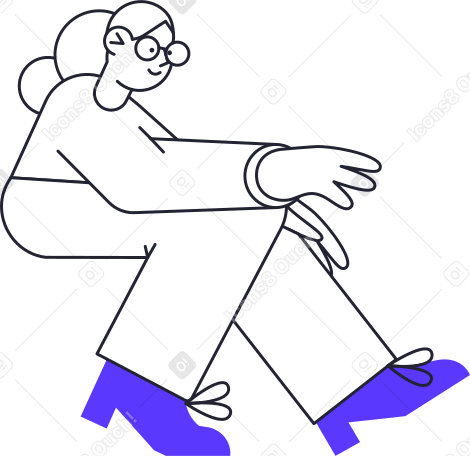 woman looking at laptop Illustration in PNG, SVG