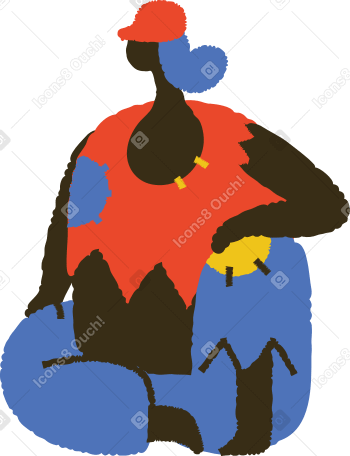 woman sitting on the floor Illustration in PNG, SVG
