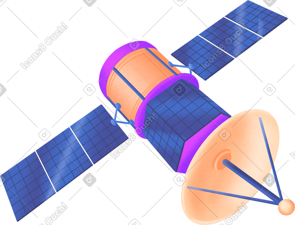 large blue-orange satellite PNG, SVG