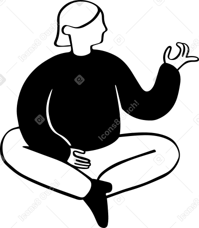 mujer sentada PNG, SVG