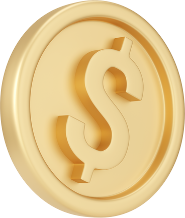 side view dollar coin PNG, SVG