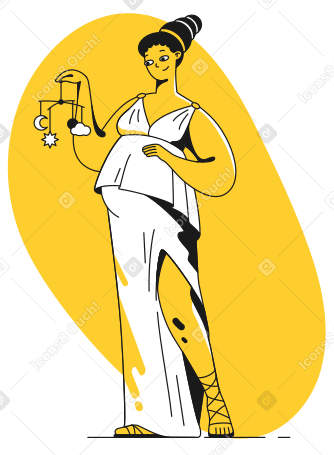 Pregnant woman in a Greek goddess style PNG, SVG