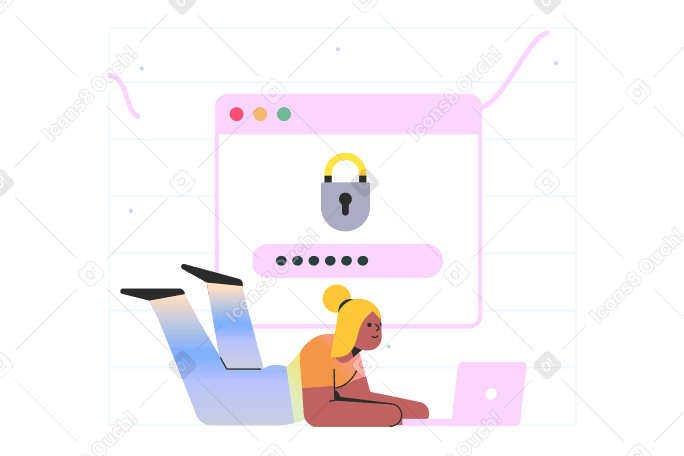 Strong password Illustration in PNG, SVG
