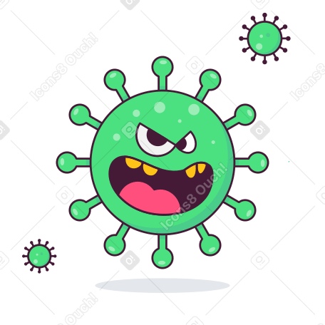 Virus Illustration in PNG, SVG
