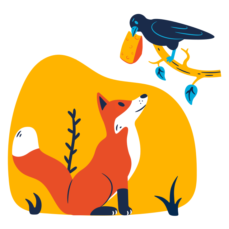 狐狸插图、图像，PNG、SVG格式。