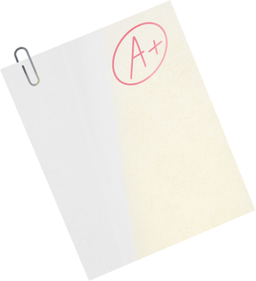 a plus grade on paper sheet PNG, SVG