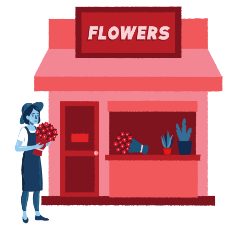 Flowers shop Illustration in PNG, SVG