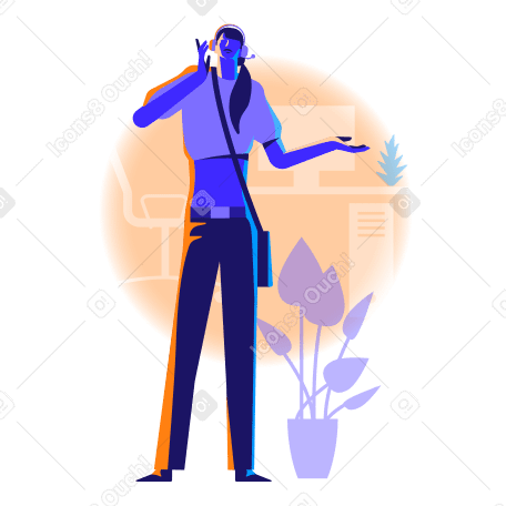 Woman working in support service Illustration in PNG, SVG