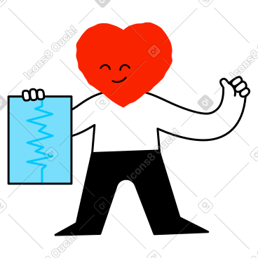 有心头的人物拿着心电图 PNG, SVG