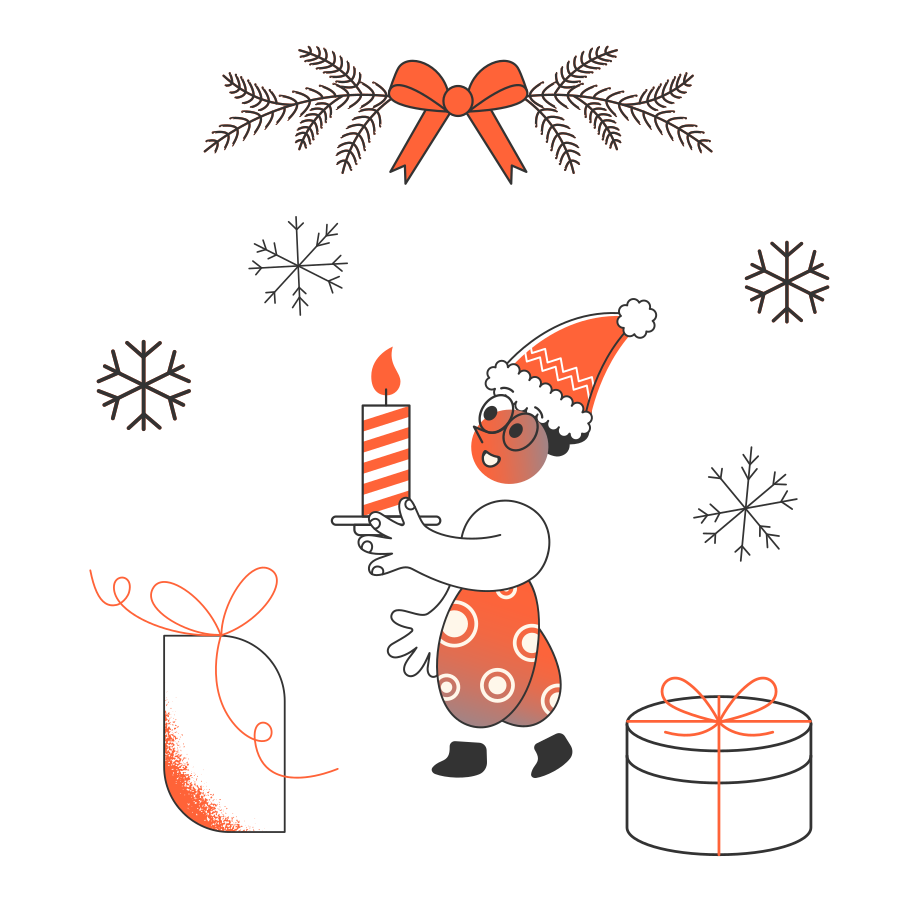 Happy Christmas Illustration in PNG, SVG