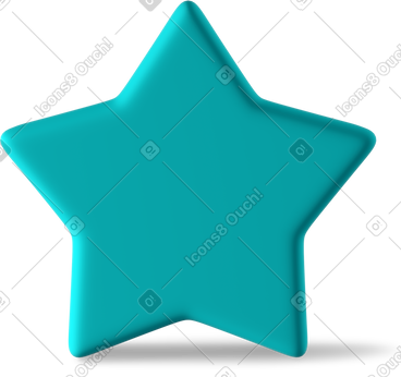 Turquoise star standing PNG, SVG