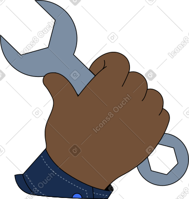 Hand with a wrench PNG, SVG