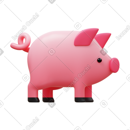 3D pig PNG, SVG