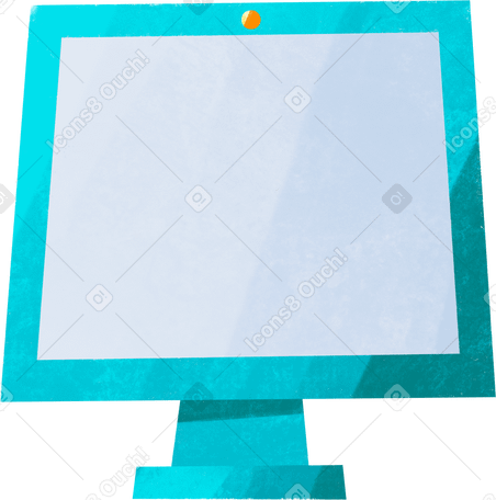 blue computer with white screen Illustration in PNG, SVG