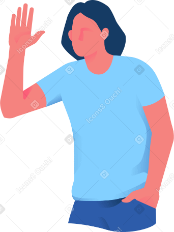 手を振って挨拶する男性 PNG、SVG
