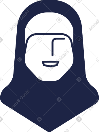 头巾的女人头 PNG, SVG