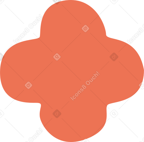 orange quatrefoil PNG, SVG