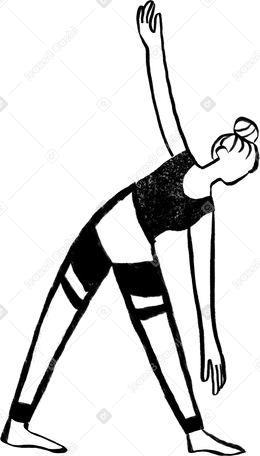 ヨガのポーズで屈む黒と白の女性 PNG、SVG