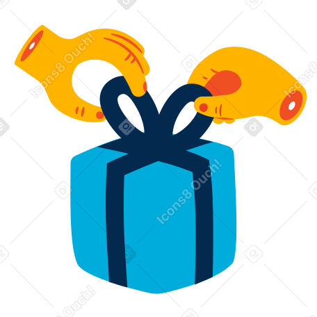 Распаковка подарка в PNG, SVG