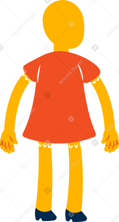 girl standing back Illustration in PNG, SVG