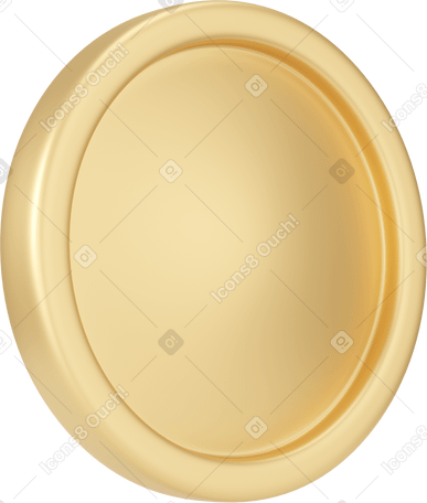 3D side view coin Illustration in PNG, SVG