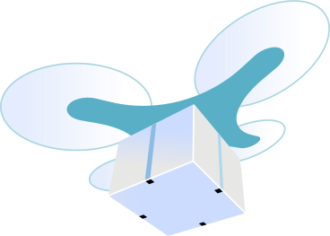 drone with a package bottom view PNG, SVG