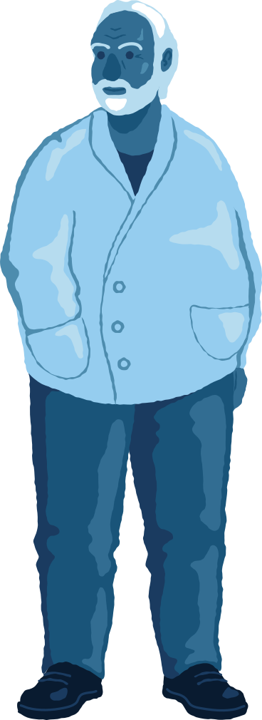 Old man standing front PNG, SVG