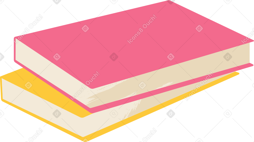 yellow and pink book Illustration in PNG, SVG