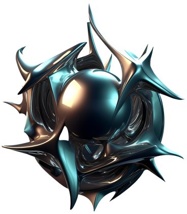 D abstract shiny metal form PNG, SVG
