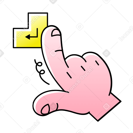 Hand pressing enter button Illustration in PNG, SVG