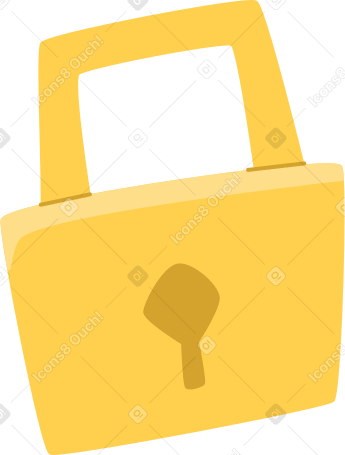 yellow padlock Illustration in PNG, SVG