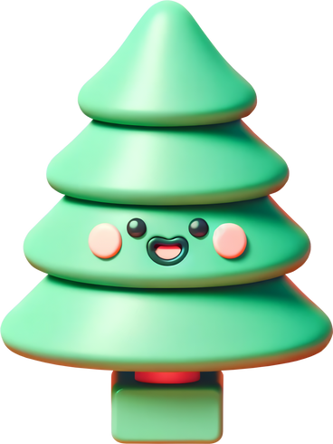 3d süßer weihnachtsbaum PNG, SVG