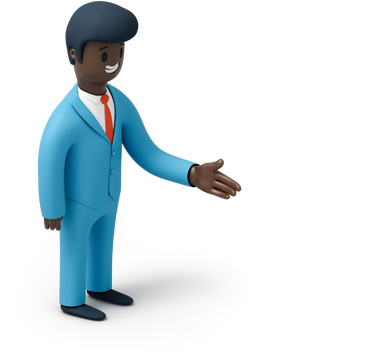 Smiling black businessman holding out his hand PNG, SVG