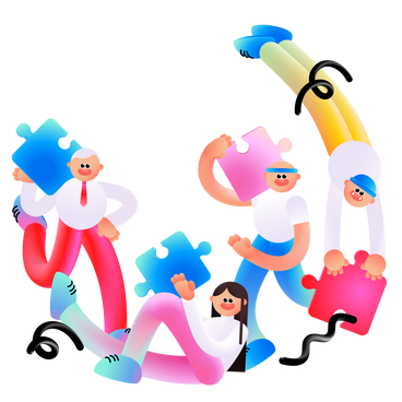 Teamwork of people with puzzle pieces PNG, SVG