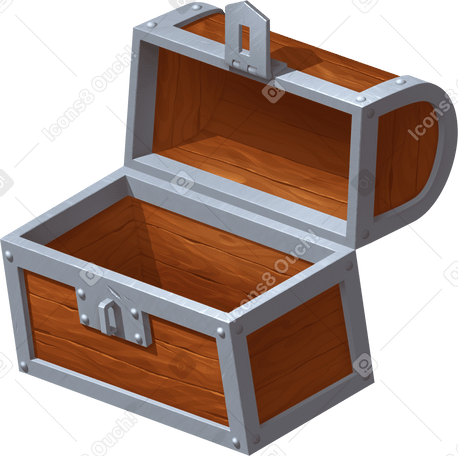 opened wooden chest PNG, SVG