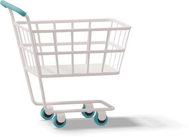 Side view of shopping cart Illustration in PNG, SVG