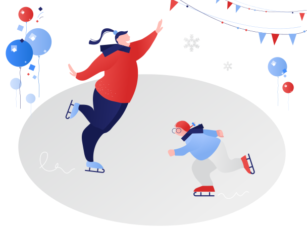 Skate on ice Illustration in PNG, SVG