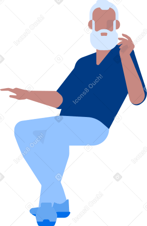 adult man sitting animated illustration in GIF, Lottie (JSON), AE