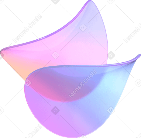 3D two deformed thin lenses of different colors PNG、SVG