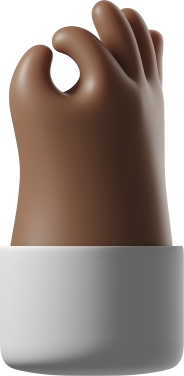 Mano di pelle marrone scuro che fa segno giusto PNG, SVG