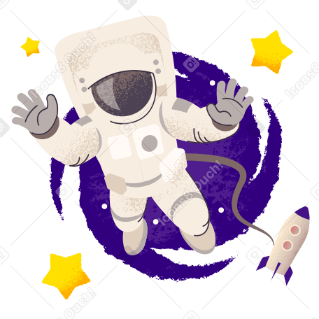 Astronaut flying in outer space PNG, SVG