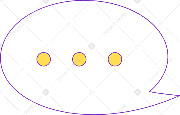 speech bubble with three yellow dots Illustration in PNG, SVG