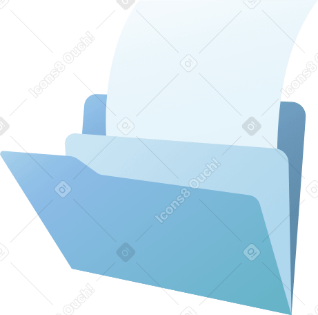 blue folder with documents PNG, SVG