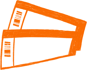two orange plane tickets PNG, SVG