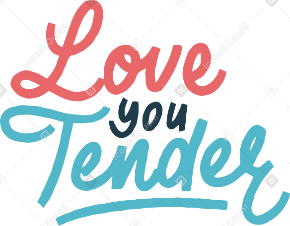 je t'aime tendre PNG, SVG