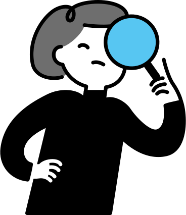 Young woman with a magnifying glass PNG, SVG