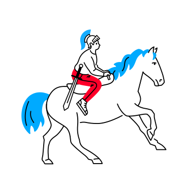 Рыцарь верхом на лошади в средневековье в PNG, SVG