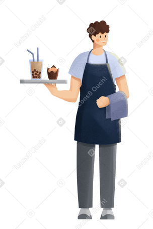 Waiter with an order PNG, SVG