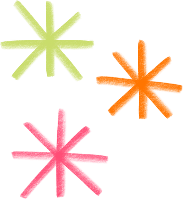 three colorful snowflakes PNG, SVG