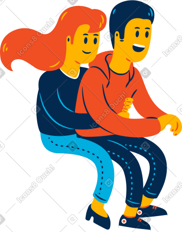 Girl with boy PNG, SVG